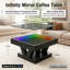 Table basse moderne à miroir Infinity à DEL, carré 32,7 po, avec éclairage RVB, application et télécommande, Sync musique et tablette de rangement, noir-601742658-601742668