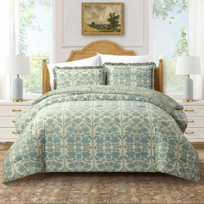 McCallister Vine 3-Piece Reversible Cotton Sateen Comforter Set