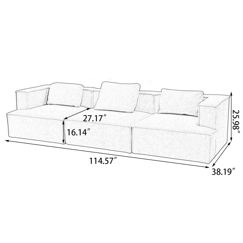 Beige 100% Polyester Modular Sofa cushion couch