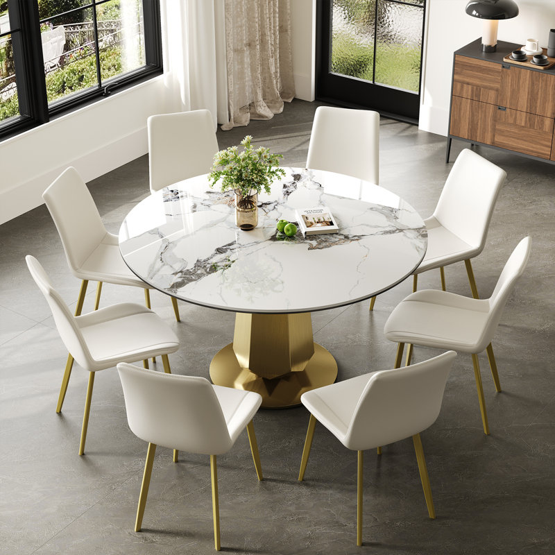 53 inch Luxury Round Dining Table with Sintered Stone Top(Only Table)