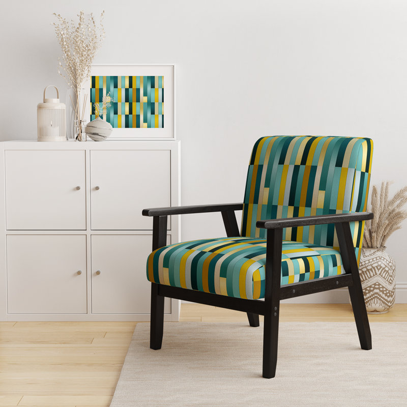 Fauteuil d'appoint rembourré à rayures Serene Green