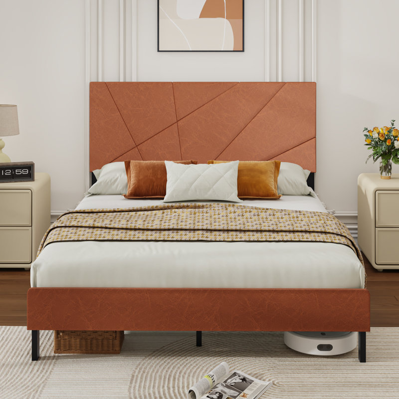 Structure de lit plateforme robuste en métal avec rangement sous le lit, parfaite pour les chambres à coucher, Grand lit