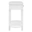 Élégante console rétro au design incurvé, glacis lisse, blanc antique, pour les entrées, les salons et les couloirs | Idée de cadeau