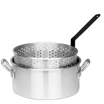 HOMSFOU 1 Set Stainless Steel Fryer Pasta Skimmer Frying Pot with Basket  Fish Fryer Pot and Basket Fish Fryer Basket Stainless Steel Cooking  Utensils