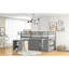 Lit mezzanine simple bas avec cabinet et bureau portatif à roulettes - gris-1967493718