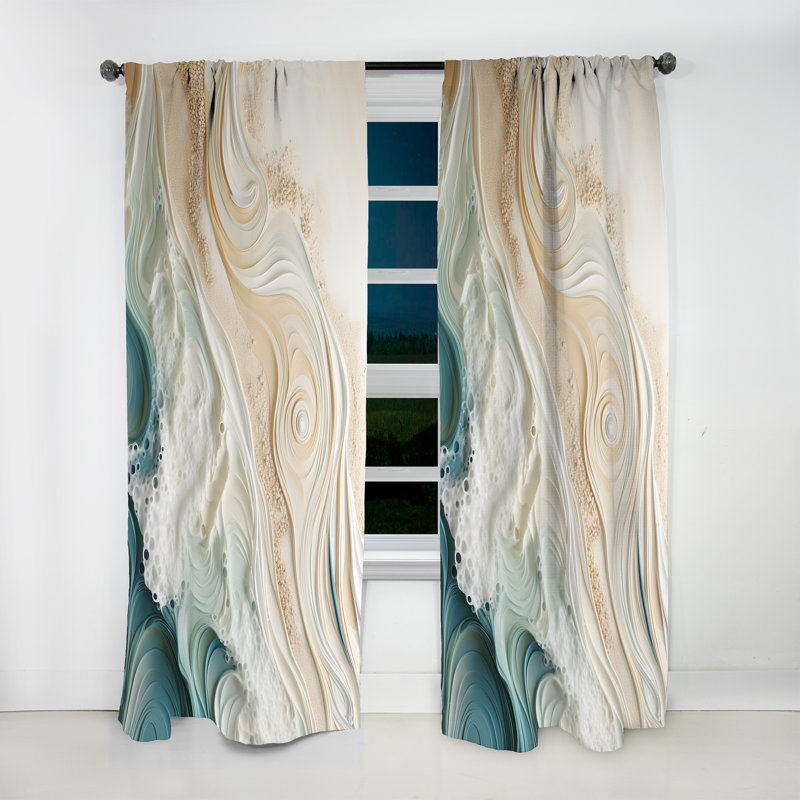Carbaugh - Beach Sand Blackout Coastal Curtain - 1 Panel, 52" W x 84" L