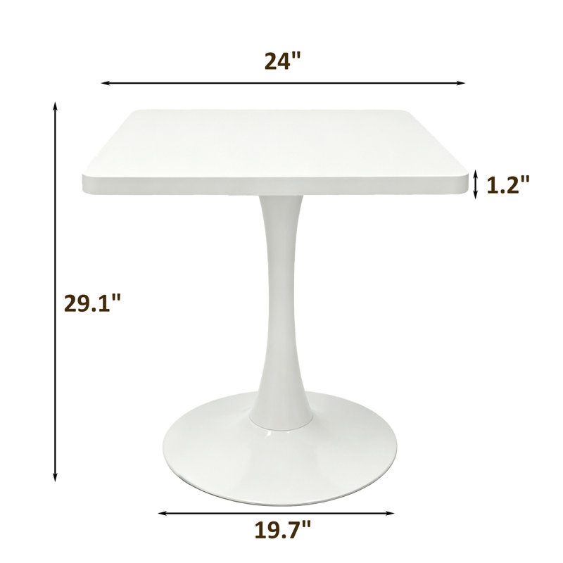 Square Dining Table, White