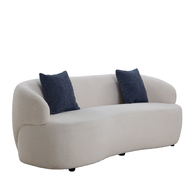 Canapé incurvé moderne 86,6 po Mid Century, Beige