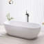 Baignoire de trempage autoportante à surface solide L 69 po x l 29,5 po avec drain