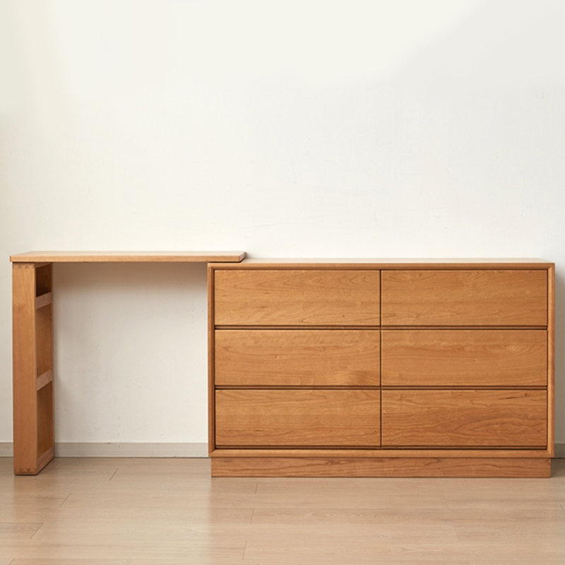 Bureau en L en bois massif - Commode - Commode, H 29,53 po x l 47,24 po x P 47,24 po