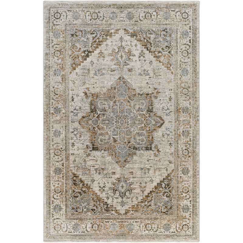 Tapis oriental brun / bleu Hoeft, Rectangle 2 pi x 3 pi