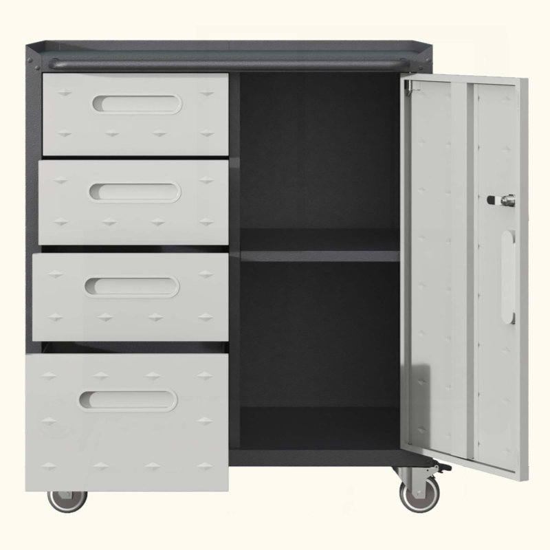 Armoire de rangement robuste pour outils en métal avec roulettes - Armoire de rangement pour outils pour le garage, le bureau et la maison