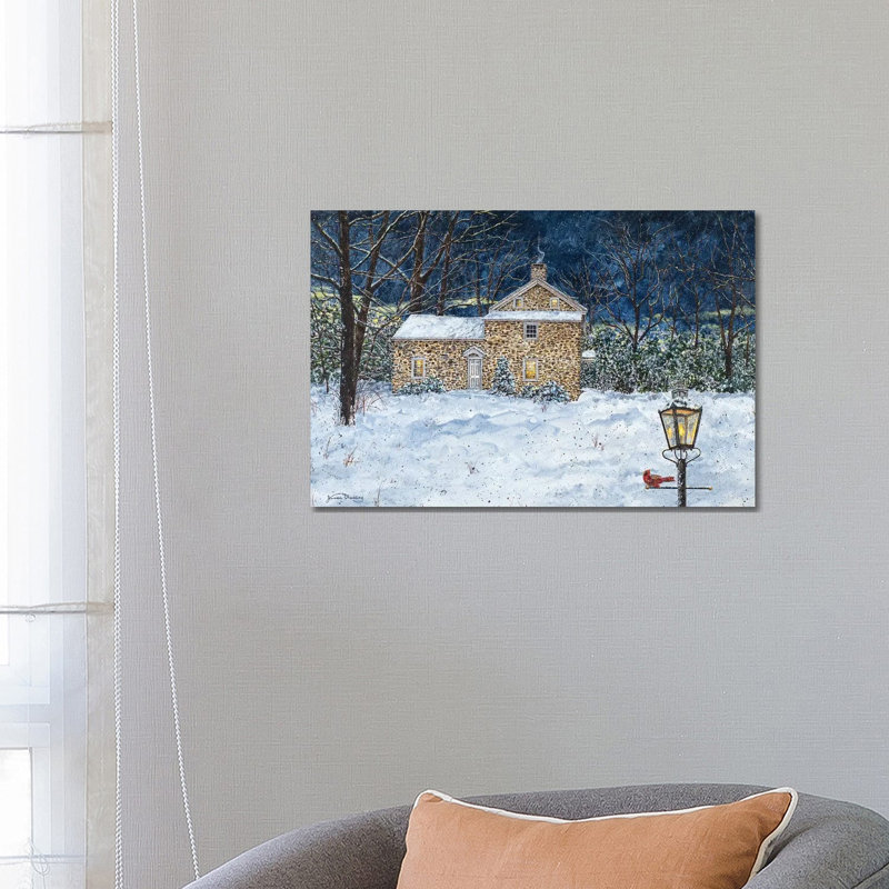 «Stone House» par James Redding - peinture sur toile tendue, H 18 po x l 26 po x P 1,5 po