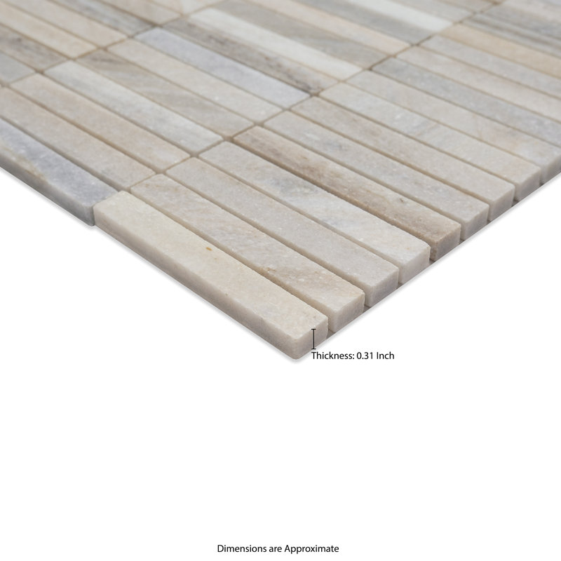 Orsena Stack 12 in. x 12 in. Polished Marble Mosaic Floor and Wall Tile