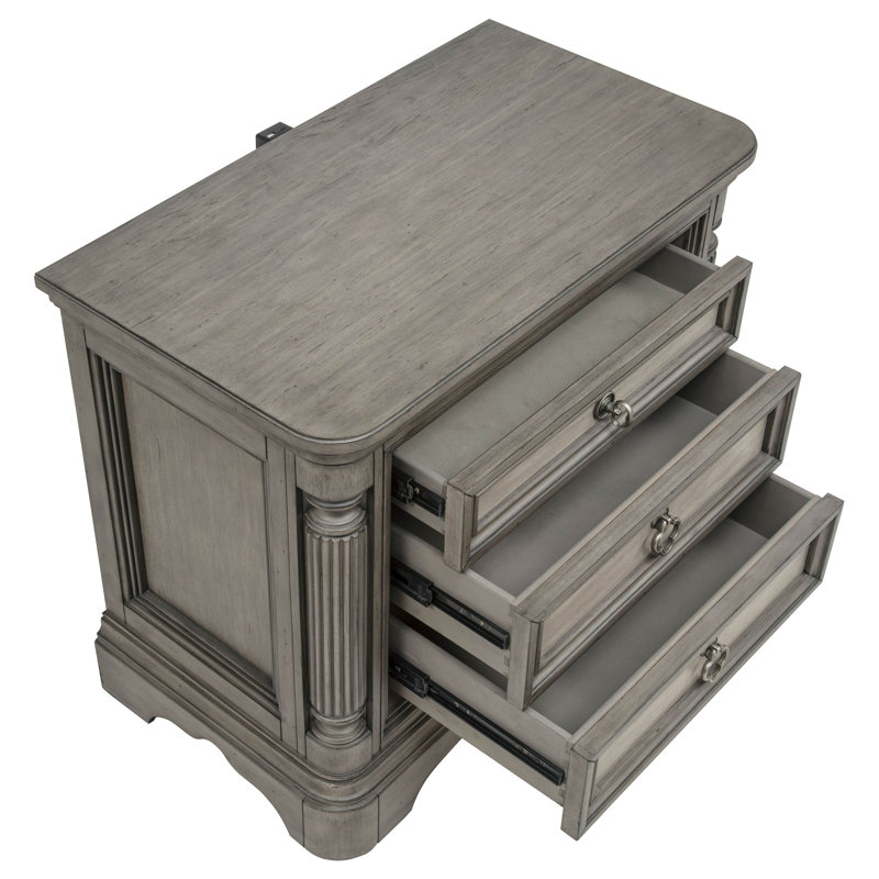Ensemble de chambre à coucher Tiedeman 4 pièces pour lit queen, couleur taupe vieilli, Grand lit