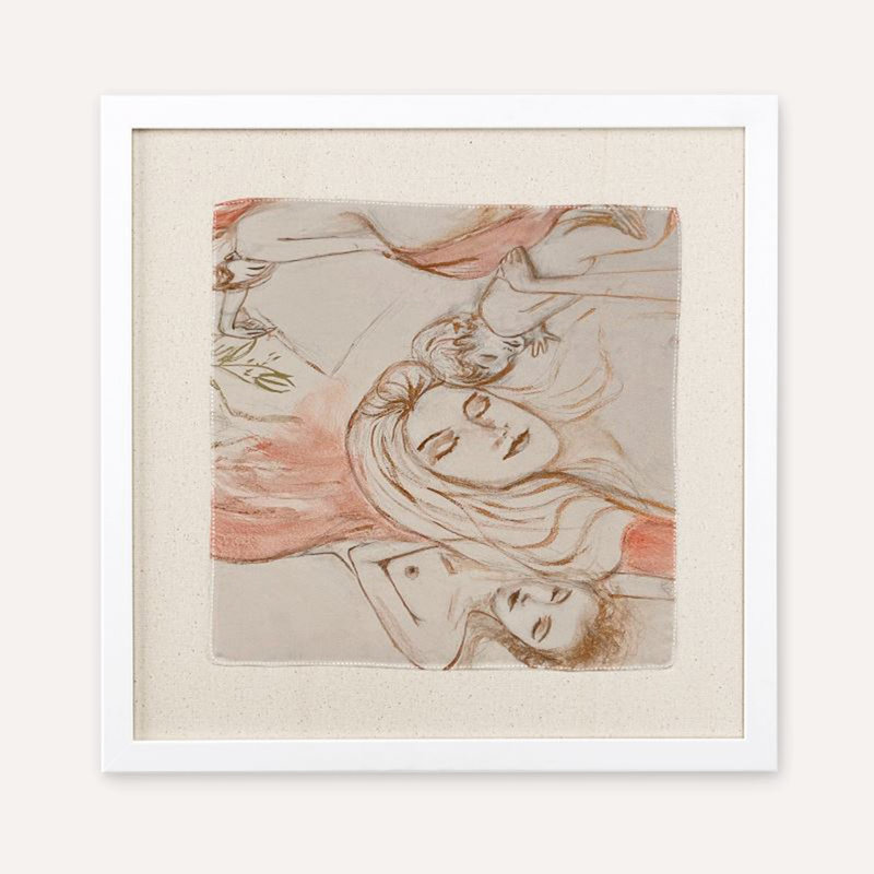 Limited Edition 12 x 12 in. "Four Seasons" Framed Silk Scarf by Fanyu Lin
