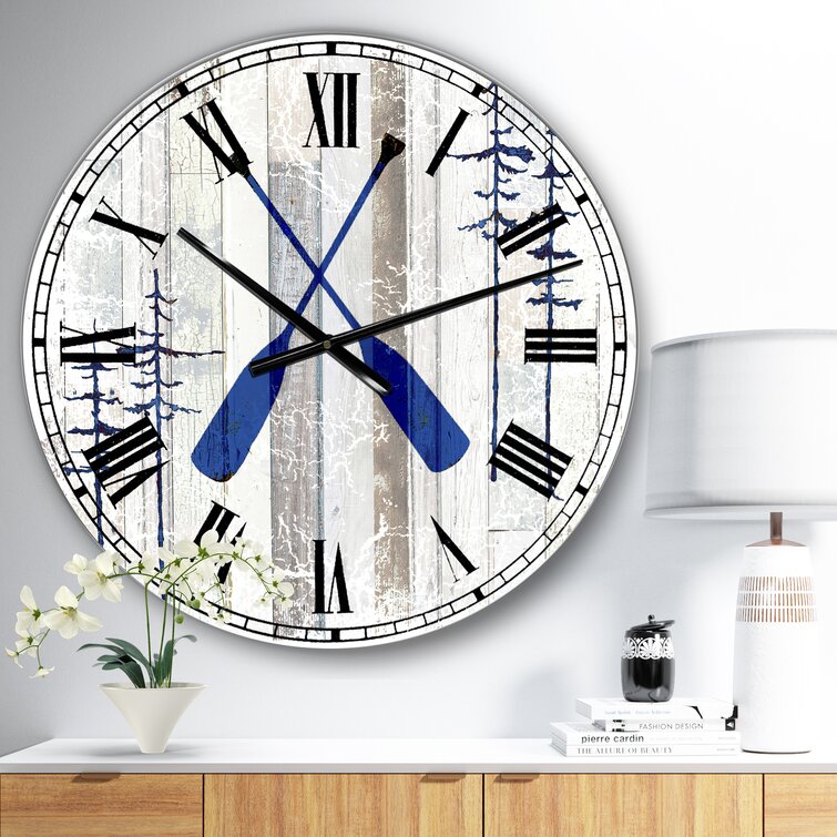 The Blue Moose - Oars - Oversized Cottage Wall Clock