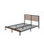 Samorah Metal Bed frame with Bamboo slatter Headboard-1289571801