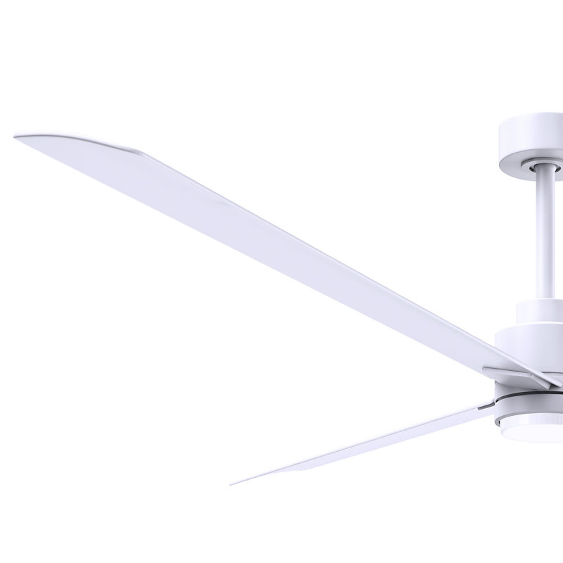 Alessandra - Three Blade Transitional Ceiling Fan -LED, Matte White, 72", Matte White