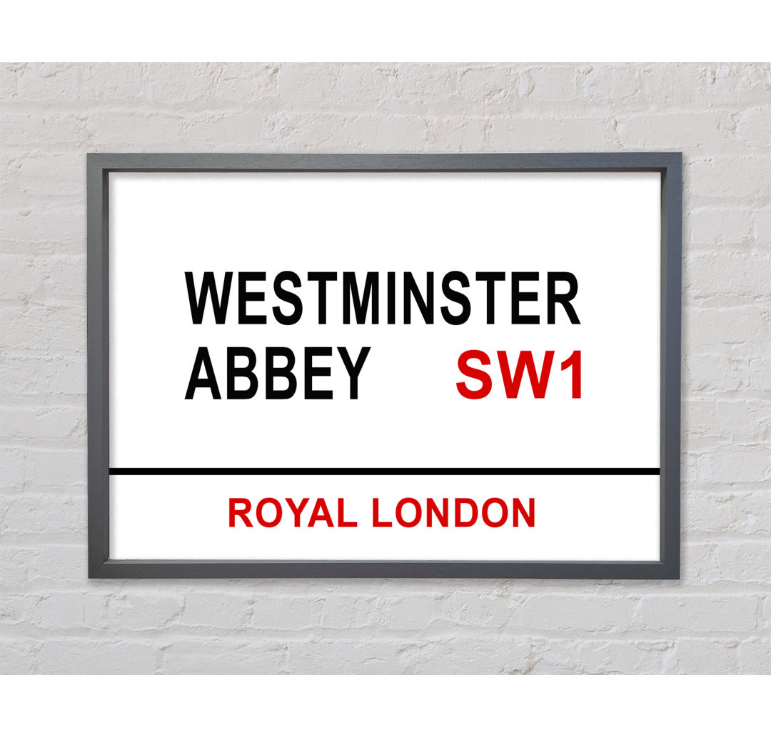 Westminster Abbey Signs - Einzelner Bilderrahmen Typografie auf Leinwand