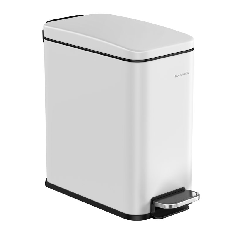 Clemie Plastic Step On Kitchen Trash Can - 5L, White