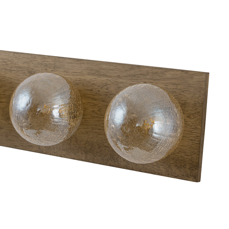 4-Light Glass Shade Wall Sconces, Amber Cracked Glass