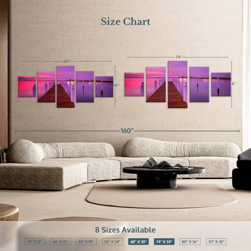 Aletra Chesapeake Bay Dock Sundown, 30" H x 68" W