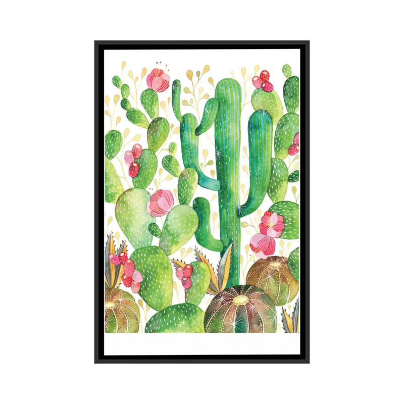 « épiphytes », reproduction d’art sur toile, H 26 po x l 18 po x P 1,5 po, Toile avec cadre noir, Pas de tapis