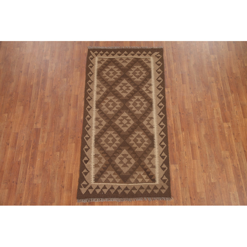 Tapis de marche réversible en laine Kilim 3 x 7