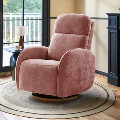 Taye Cuddle 32.25" Modern Swivel Glider Power Nursery Recliner with Electric Headrest and Lumbar Support by AllModern