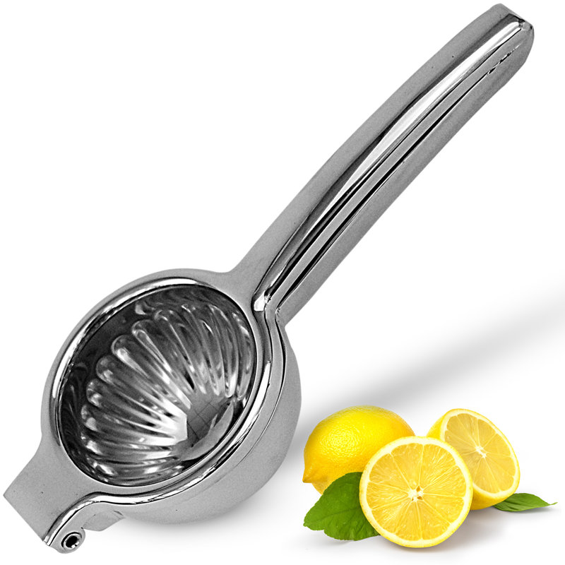 Zulay Kitchen Stainless Steel Lemon Squeezer Manual Citrus Press Juicer and Lime Squeezer, Silver