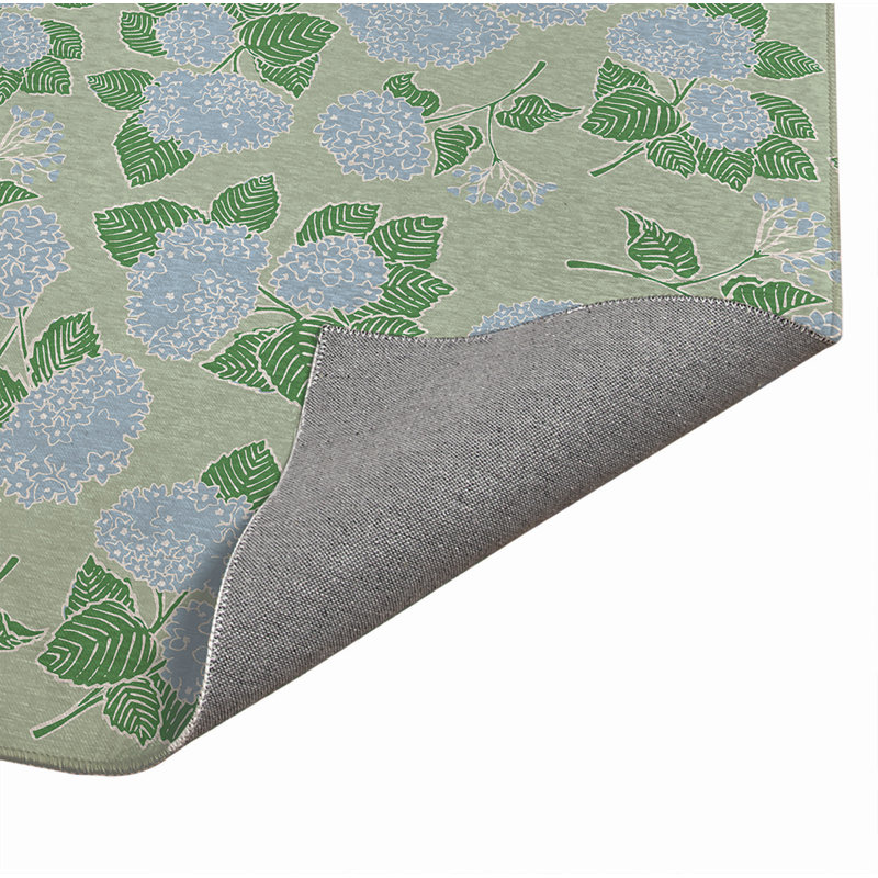 Tapis de bureau antidérapant Hydrangea, L 36 po x P 60 po, Sauge