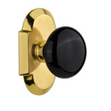Cottage Plate with Black Porcelain Door Knob