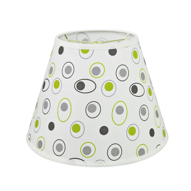 Abat-jour empire en tissu (araignée) vert/gris, H 9,5 po x l 13 po x p 13 po