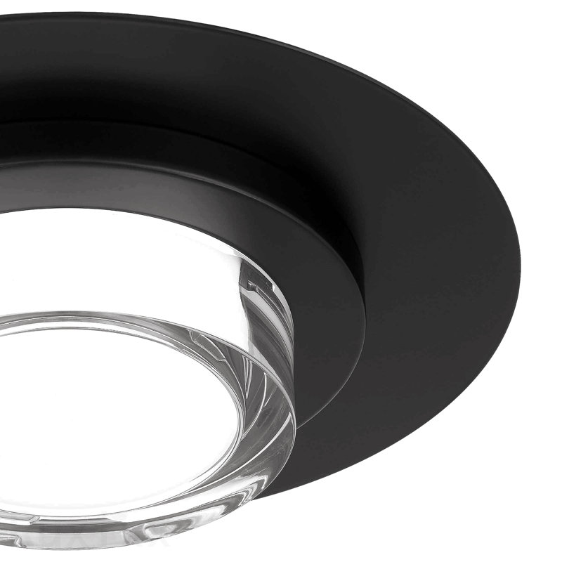 Plafonnier encastré à DEL 12 po, H 2,75 po x l 12 po x P 12 po, Noir