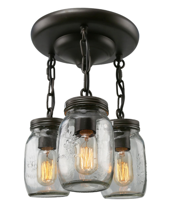 Bergeson Glass Semi Flush Mount