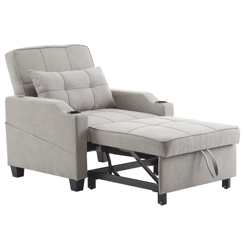 Hosie Faux Leather Accent Chair, Gray Polyester