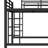 Queen Size Black Metal Loft Bed  With 2 Built-in Ladders-694775962