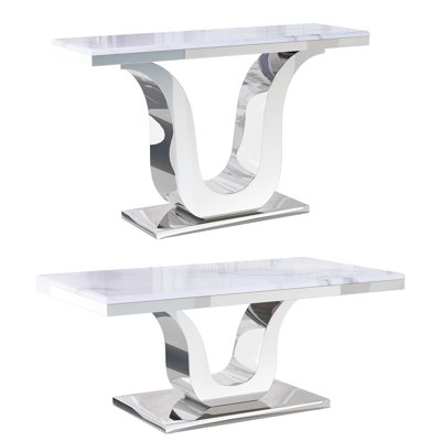 Ensemble de table de salon 2 pièces blanc
