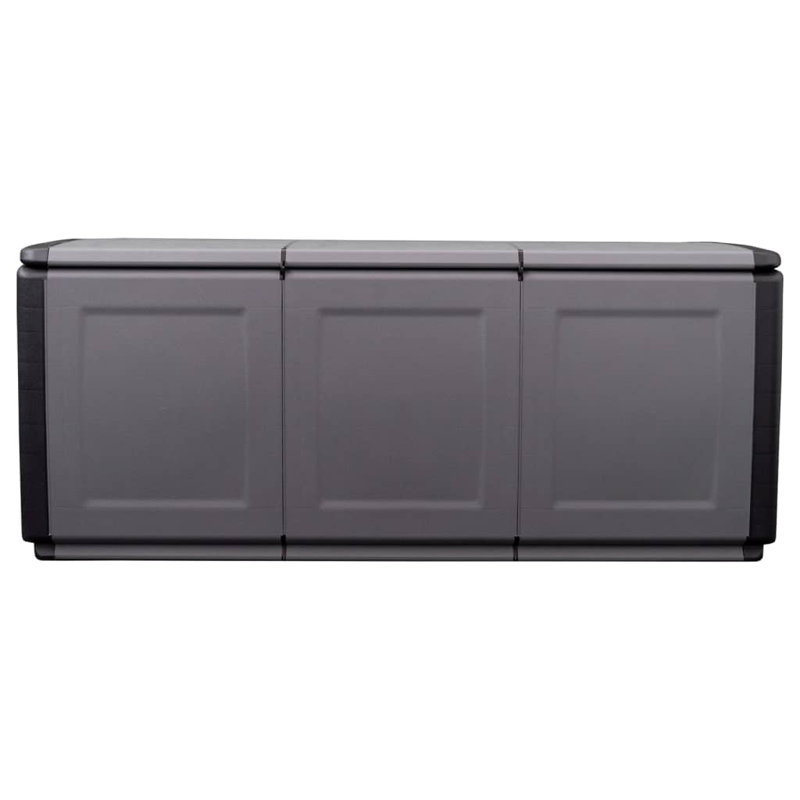 Dakota Fields Aleksas 138cm W 30L Water Resistant Polypropylene Deck Box in Dark Grey/Black