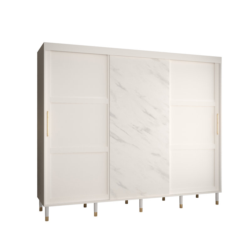 Annajulia Manufactured Wood Wardrobe, White Matt