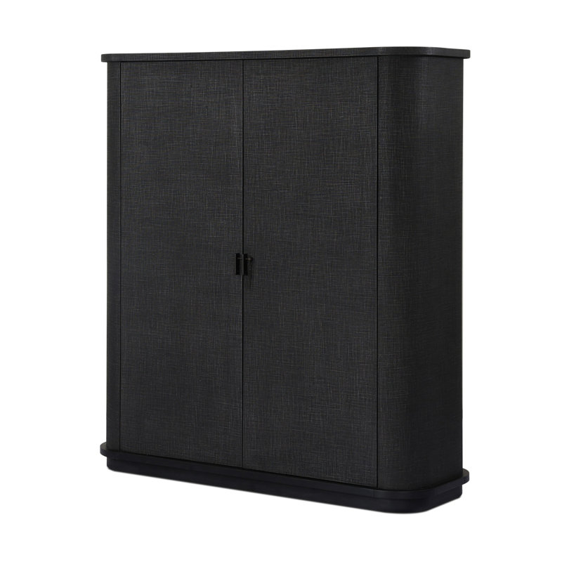 Berlin Cabinet-Black Linen, Black Linen