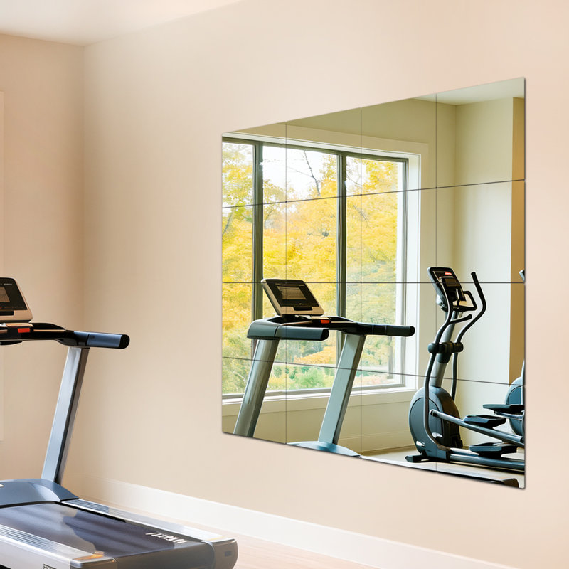 12 Piece Frameless Full Length Wall Mirror, 12' x 12', 12Pcs