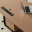 Bureau brun / noir + demi-cercle en bois massif + acier + acrylique avec 2 tiroirs-792688246-792688235