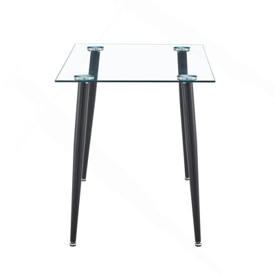Elegant Glass Table With Silver Leg And Tempered - 130*80cm Contemporary Legged 130x80cm