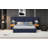 Velvet Bed Frame/Vertical Channel Tufted Wingback Headboard-1869753872