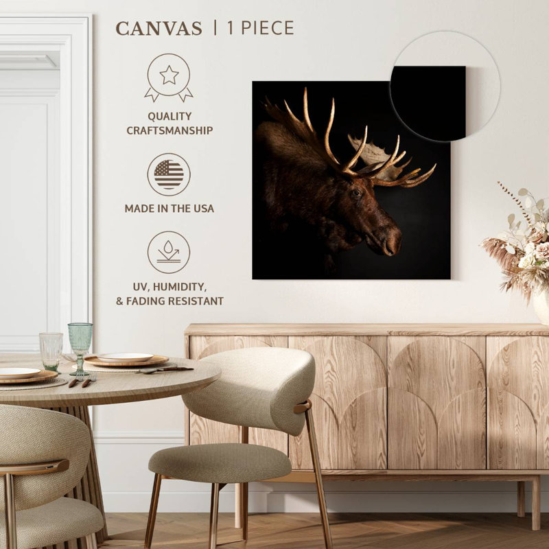 Brampt Antlered Moose, 16" H x 16" W
