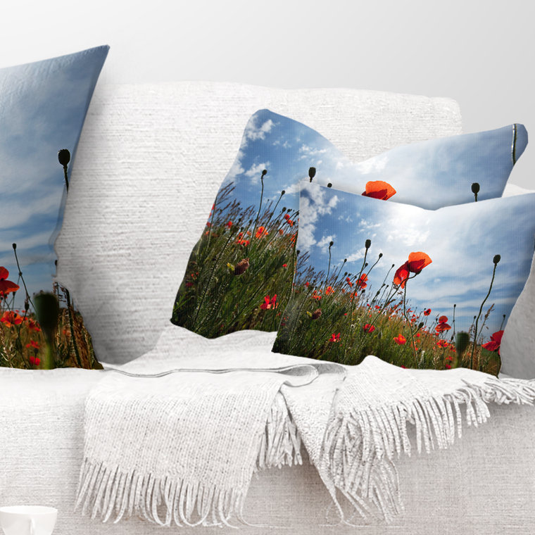 Coussin floral, Rectangulaire, 12 po x 20 po