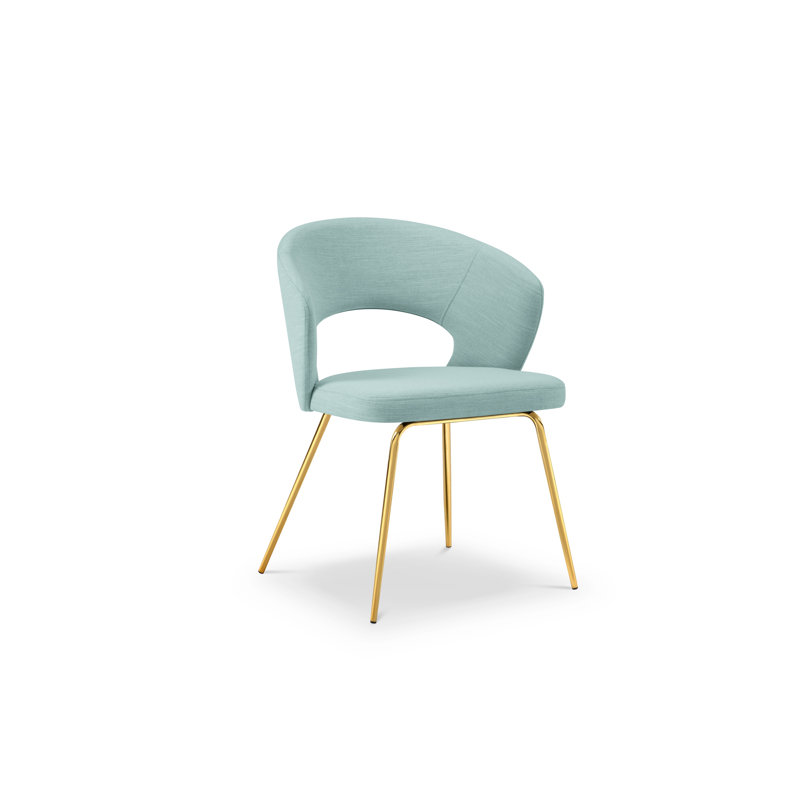 Alexsys 48cm H Polyester Blend Upholstered Side Chair, Gold, Blue