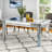 Oneka 63" Glass Top Dining Table Crystal Diamond Inlay